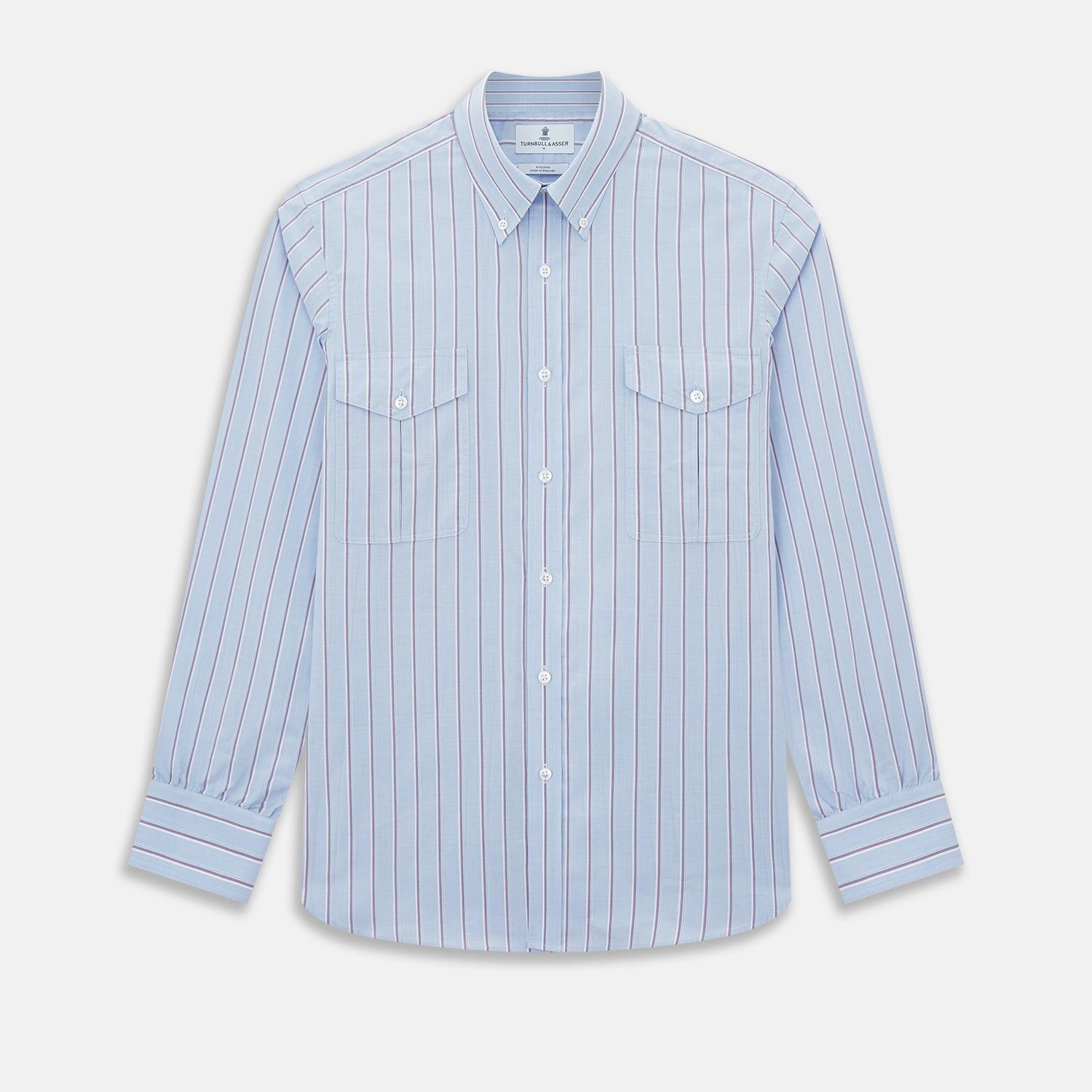Navy And Purple Multi-stripe Richmond Shirt