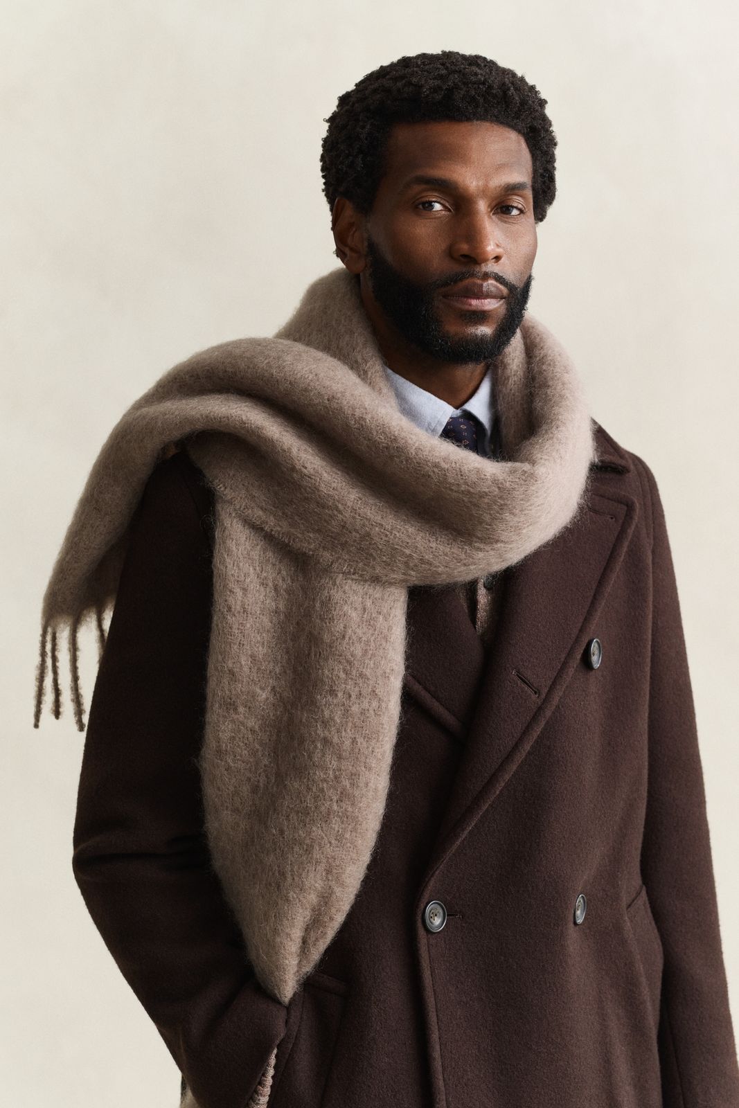 Mohair Scarf - MIST TAUPE